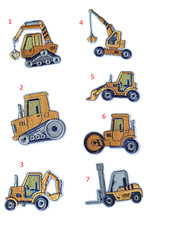 Construction plant Digger Embroidered Iron On Sew On Patches Badges Transfers