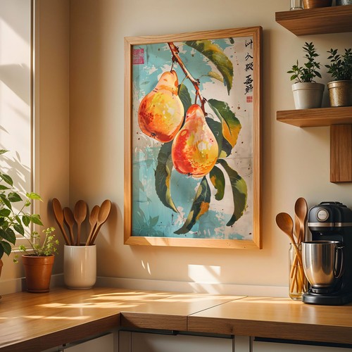 Painted fruit golden pears - –,