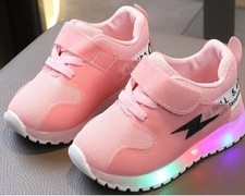 Kids Flashing Trainers 4.5 Infant & 8 (Black) Size 9 In Pink
