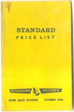 Standard Price List October