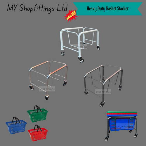 Stainless steel basket stacker - stainless,