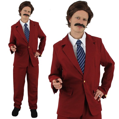 Mens burgundy suit costume - mens,