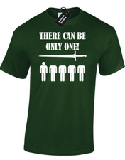 THERE CAN BE ONLY ONE MENS T SHIRT MOVIE HIGHLANDER MOTTO SWORD RETRO CLASSIC
