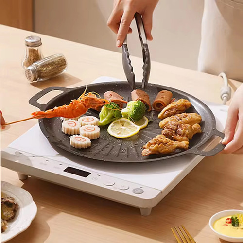 Cast iron griddle hot - iron,