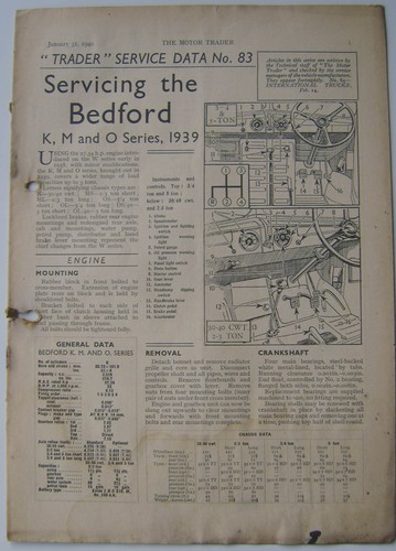 Bedford o models 1939 - k,, m