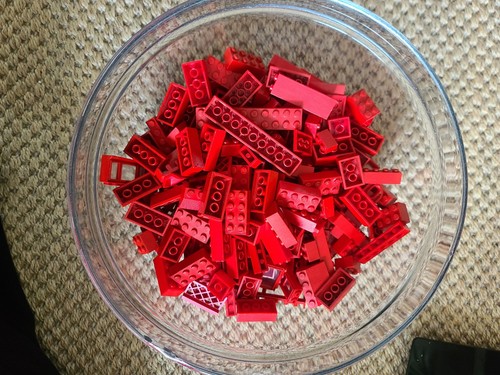 Red lego bricks mixed lot - bricks,,