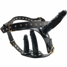 PU Leather Strap on Harness w/