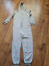 Sorbet Boutique Grey With Pink And White Design one piece pyjama  size 8