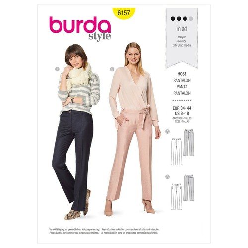 Burda 6157 trousers - trousers, pants