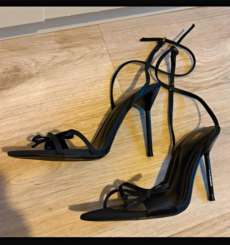 Zara black strappy - strappy, pointed