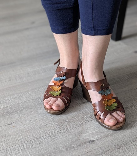 Spanish leather floral sandals - spanish,