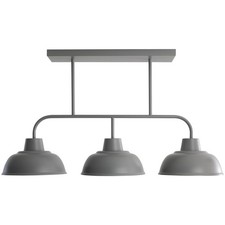 Ceiling Light 3 Pendant Bar Grey Metal Mid Century Modern Kitchen/Dining Lamp