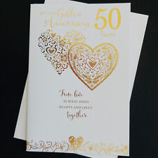 Golden Wedding Anniversary Card 50 Years Married 50th Fifty 19x13cm