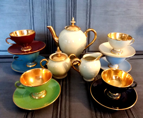 Beautiful gold coffee set - gold,