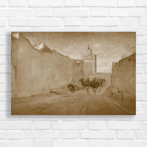 Moroccan desert caravan sepia - desert,