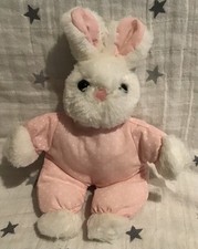Mothercare Bunny Rabbit White & Pink Spotty Plush Soft Toy Comforter SMALL 20cm
