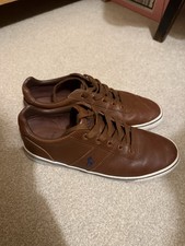 Men RALPH LAUREN size 8 brown leather trainers