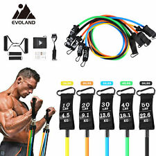 12PCS Resistance Bands Set Pull Rope Home Gym Fitness Workout Crossfit Yoga Tube