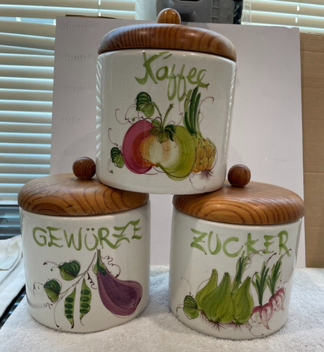 Vintage ceramic spice jars - ceramic,