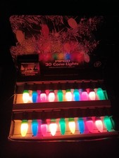 Pifco 20 Vintage Christmas Olive Cone Lights. 3  new spare lamps. PAT Tested. 