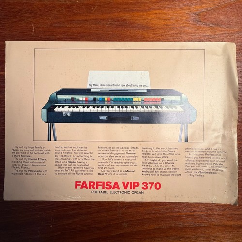 Vintage farfisa vip 370 - vintage, vip-370