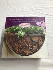 GARDEN WROUGHT IRON METAL HANGING BASKET PLANTER 25.5CM WITH COCO LINER & CHAIN