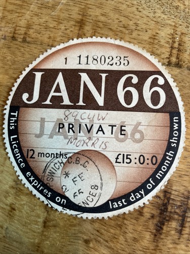 Vintage old tax disc january - vintage,