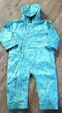 kids 18-24 months all in one splash rain suit snowsuit green frog M&S