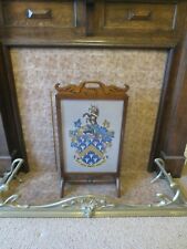 Large Antique Wooden Fire Screen Guard Rustic Farmhouse Cottage 