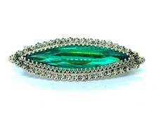 Antique 1903 CH CHARLES HORNER Hallmarked Sterling Silver Green Paste Brooch