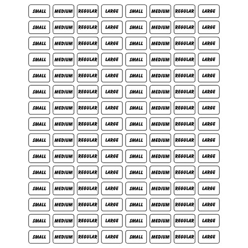 Size sticker sheet - -, x120
