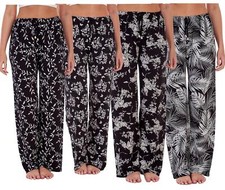 Women's Printed Palazzo Trousers Boho Wide Leg Summer Beach Lounge Pants