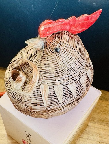 Vintage wicker rooster - vintage,