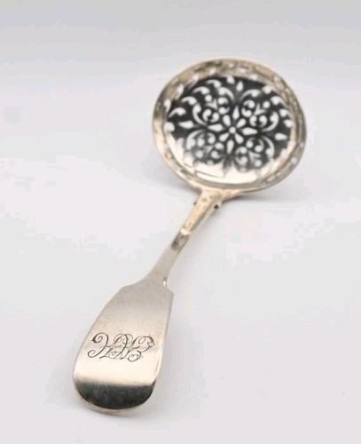 Antique silver sugar spoon - silver,