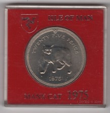 1975 Isle of Man Cased Crown Coin Manx Cat