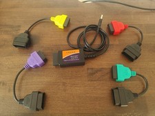 Fiat EcuScan adapter cable full set + lead for multi ecu scan. ELM 327.