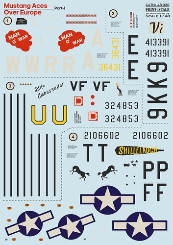 51b 51d mustang aces - 1/48, p-51b/p-51d