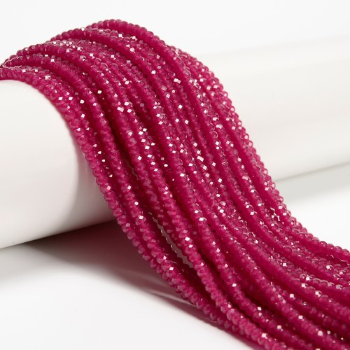 Natural ruby faceted rondelle - natural,
