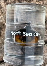 B.P. Crude Oil Sample Barrel Paperweight - North Sea - Fossil Fuels