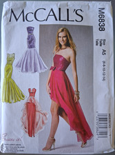 Evening Dress Prom Dress Sewing Pattern McCall's M6838 Size 6 -14