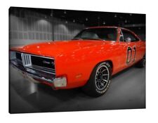 1969 Dodge Charger - General Lee 30x20 Inch Canvas Dukes of Hazzard Picture Art