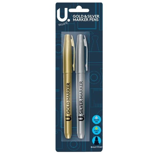 Marker pens gold silver - pens, 2pk