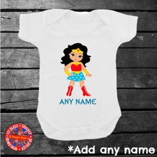 Inspired Wonder Girl Personlised Babygrow vest, Kids t-shirt, Gift, Woman