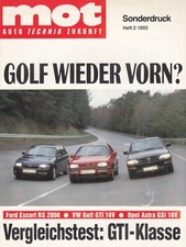 VW Golf GTI III 3 Test Test Report Opel Astra GSi A Ford Escort RS 2000 1993 C1