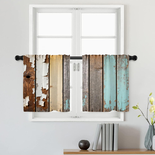 Blue rustic wood - blue, blackout