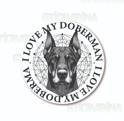 Doberman decal permanent - decal, vinyl