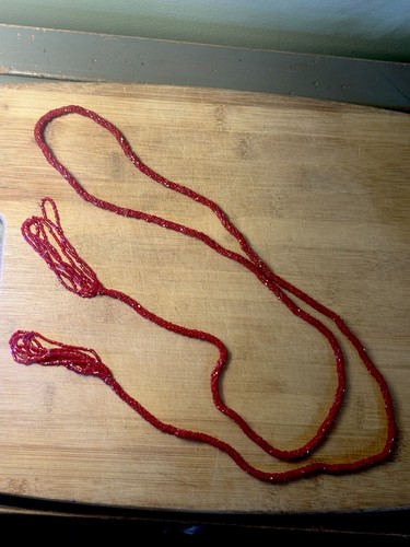 Vintage red faceted glass bead - vintage,