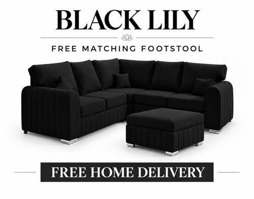 Large corner black - lily, sofa