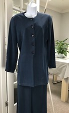 Jacques Vert Navy Trouser Suit Size 10-14GB, 40-44F Good Condition Lightweight