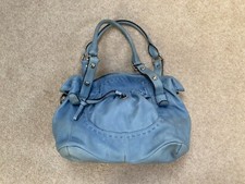 B MAKOWSKY BLUE SOFT LEATHER HANDBAG UNDERARM SHOPPER BAG  ZZ